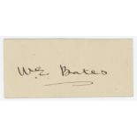 William Frederick Bates. Yorkshire, Glamorgan & Wales 1907-1931. Excellent ink signature of Bates on
