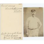 William Barnes. Nottinghamshire & England, 1875-1894. Short note written by Barnes from Lord's, '