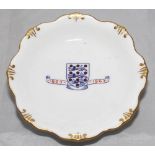 'Football Association Centenary 1963'. A Royal Crown Derby small china dish with enamelled three