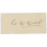 George Herbert Hirst. Yorkshire & England 1891-1929. Excellent ink signature of Hirst on card. To