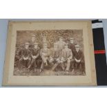 Kent C.C.C. 1906. 'The Professionals'. Original sepia photograph of nine Kent professional players