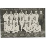 'The 1924 South African Cricket Team in their Jaeger Shirts & Sweaters'. Mono 'Jaeger' advertising