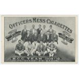 'M.C.C. Team 1909-10 On Board S.S. Saxon'. Rarer 'Officers Mess Cigarettes' postcard of the M.C.C.