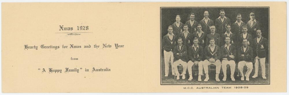 Herbert Sutcliffe. Yorkshire & England 1919-1945. Official M.C.C. Christmas card from the M.C.C. - Image 2 of 2