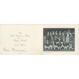 Maurice Leyland. Yorkshire & England 1920-1947. Official M.C.C. Christmas card from the M.C.C.