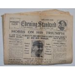 John Berry 'Jack' Hobbs. Surrey & England 1905-1934. 'Hobbs on his Triumph'. Original copy of the