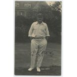 George Rubens Cox. Sussex 1895-1928. Mono real photograph postcard of Cox, full length, wearing