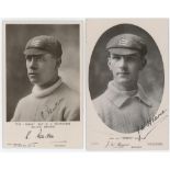 'The Force. Bat Series' postcards. Two real photograph postcards of J.W. Hearne and Patsy Hendren,