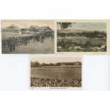 Cricket ground postcards c1900s-1950s. A rarer mono postcard of a match in progress at Headingley