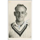 Frank Holmes Tyson. Northamptonshire & England 1952-1960. Mono plain back real photograph postcard