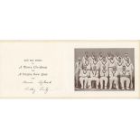 Hedley Verity and Maurice Leyland. Yorkshire & England. Official M.C.C. Christmas card from the M.