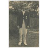 Thomas Frederick 'Tom' Shepherd. Surrey 1919-1932. Mono real photograph postcard of Shepherd, full