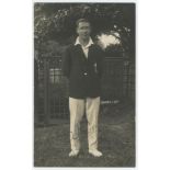 Andrew 'Andy' Ducat. Surrey & England 1906-1931. Mono real photograph postcard of Ducat, full