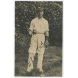 Walter Latter 'Tich' Cornford. Sussex & England 1921-1947. Mono real photograph postcard of