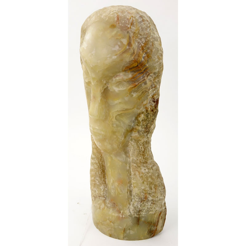 Large Mid Century Abstract Marble Bust of a Woman. Unsigned. Good condition. Measures 17-1/2" H. - Image 3 of 7