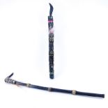 Two Vintage Ethnographic Horn and Wood Walking Sticks. Unsigned. Wear and losses. Measures 42" H &