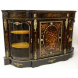 Early 20th Century French Napoleon III style Gilt Bronze Mounted Marquetry Inlaid Demi Lune