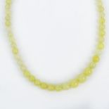 Vintage Approx. 45.0 Carat Ninety Two (92) Ethiopian White Opal Round Bead Necklace with 14 Karat