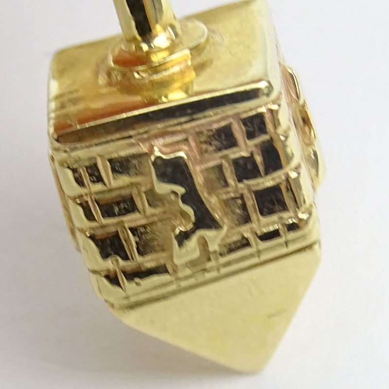 Vintage 14 Karat Yellow Gold Dreidel Pendant and 14 Karat Yellow Gold Torah Pendant with Diamond - Image 3 of 4