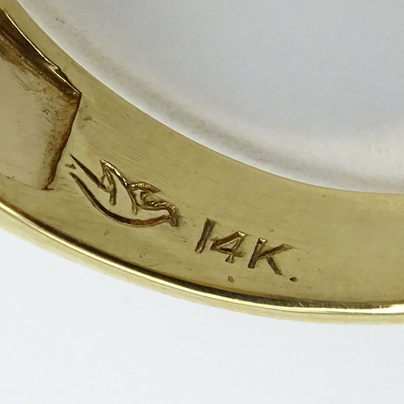 Man's Vintage Approx. .65 Carat Old European Cut Diamond and 14 Karat Yellow Gold Ring. Stamped 14K. - Image 3 of 3