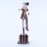 Antique Art Deco Marble, Onyx Harlequin Sculpture. Unsigned. Good condition. Measures 20-1/4" H.