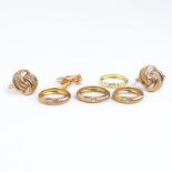 Seven (7) 10 Karat to 14 Karat Pink and Yellow Gold Ring Lot. Ring sizes 3-7. Good condition.