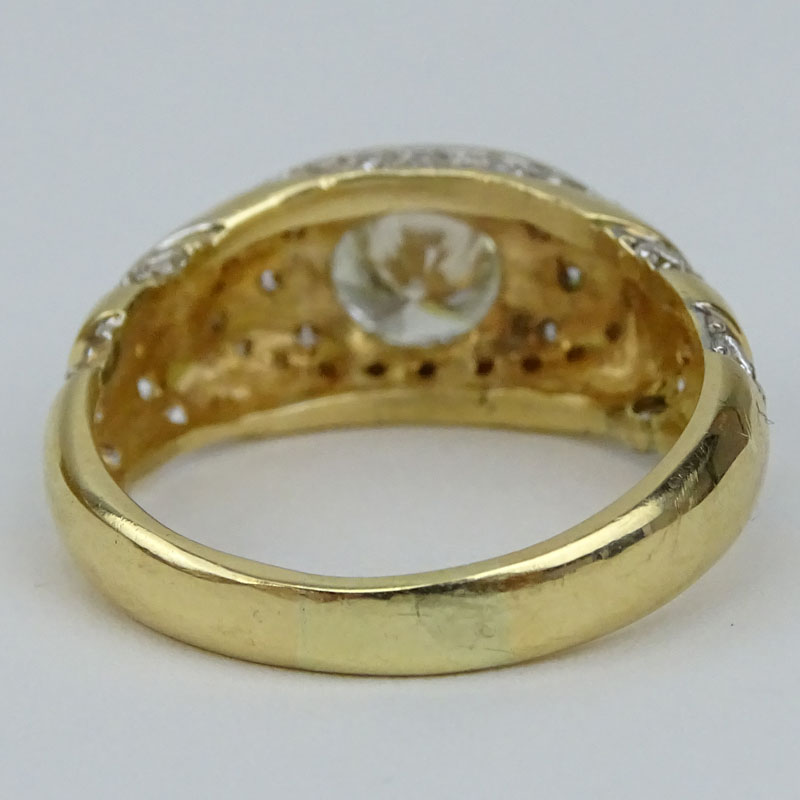 Man's Vintage Approx. 1.95 Carat Round Brilliant Cut Diamond and 18 Karat Yellow Gold Ring - Image 2 of 2