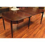 20th Century Sheraton Style Inlaid Console/Expanding Dining Table With 3 Leaves. Unsigned. Wear,