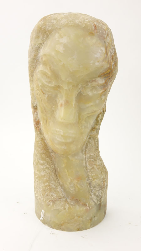 Large Mid Century Abstract Marble Bust of a Woman. Unsigned. Good condition. Measures 17-1/2" H. - Image 2 of 7