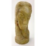 Large Mid Century Abstract Marble Bust of a Woman. Unsigned. Good condition. Measures 17-1/2" H.