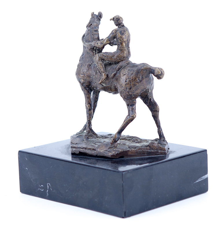 Heriberto Juarez, Mexican (1932 - 2008) Bronze Sculpture "Rider on Horseback" on Marble Base. - Image 2 of 5