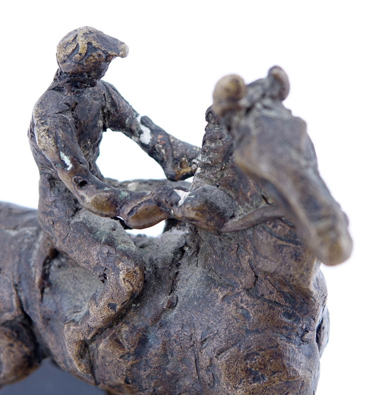 Heriberto Juarez, Mexican (1932 - 2008) Bronze Sculpture "Rider on Horseback" on Marble Base. - Image 3 of 5