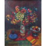 Abram Anshelevich Manevich, Ukrainian (1881-1942) Oil on Artist Board, Still Life with Flowers.