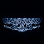 Sixteen (16) Baccarat Latour Maubourg Crystal Stems. All signed appropriately. Panel cut bowl with