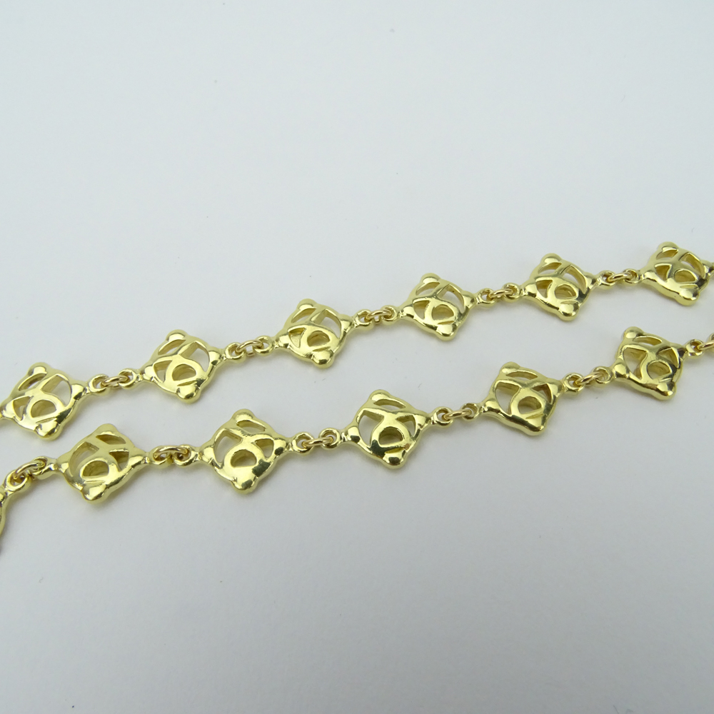 David Yurman All Around Logo Link 18k Yellow Gold Fancy Necklace. Signed, stamped 750. Very good - Image 3 of 3