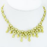 Vintage Italian Rope Round Brilliant Cut Diamond and 18 Karat Yellow Gold Necklace. Signed, 750,