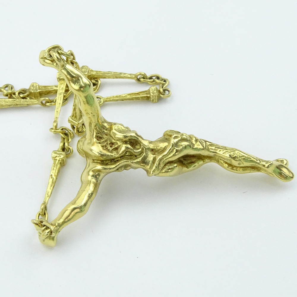 Salvador Dali Christo de San Juan 18 Karat Yellow Gold Jesus Pendant Necklace and Bracelet Suite - Image 4 of 7