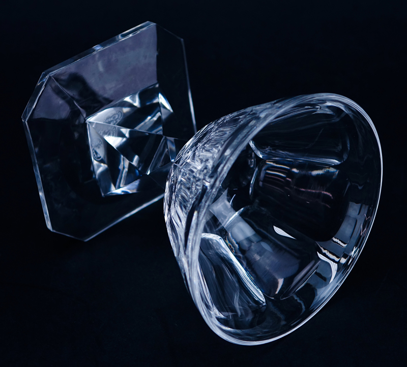Thirteen (13) Baccarat Latour Maubourg Crystal Stems. All signed appropriately. Panel cut bowl - Image 3 of 5