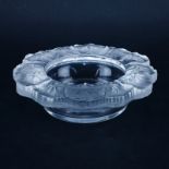 Lalique Style Honfleur Crystal Bowl. Unsigned. Good condition. Measures 6-1/2" Dia. Shipping $46.