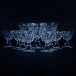 Eleven (11) Baccarat Latour Maubourg Crystal Stems. All signed appropriately. Panel cut bowl with