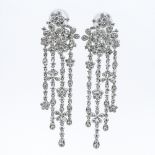 Approx. 6.0 Carat Round Brilliant Cut Diamond and 18 Karat White Gold Chandelier Earrings.
