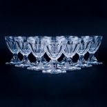 Ten (10) Baccarat Latour Maubourg Crystal Stems. All signed appropriately. Panel cut bowl with