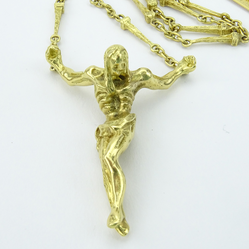 Salvador Dali Christo de San Juan 18 Karat Yellow Gold Jesus Pendant Necklace and Bracelet Suite - Image 3 of 7
