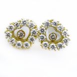 Chopard Approx. 1.10 Carat Round Brilliant Cut Diamond and 18 Karat Yellow Gold Hearts Earrings.