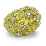 Vintage Approx. 1.80 Carat Round Brilliant Cut Diamond and 18 Karat Yellow Gold Cocktail Ring.