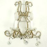 Crystal Vintage Beaded Metal Sconce