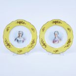 Pair of 19th Century Sevres Porcelain Chateau de Tuileries Hand painted Cabinet Plates