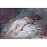 Signed Manet, 20th Century Oil on Canvas, Reclining Nude