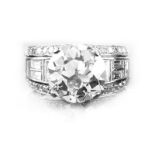 GIA Certified 5.46 Carat Old European Cut Diamond and Platinum Engagement Ring.