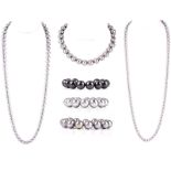 Four (4) Majorica Pearl Necklaces and Bracelet